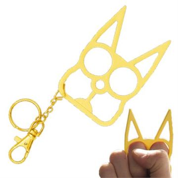 Cat Self Defensive Key Chain Size 3.14 X 1.96 inch Gold